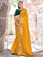 Saree Mall Women's Cotton Blend Mustard Printed Designer Saree With Blouse Piece-RADHE40379