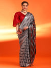 Saree Mall Women's Cotton Blend Grey Printed Designer Saree With Blouse Piece-RAGINI102