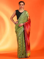 Saree Mall Women's Cotton Blend Light Green Printed Designer Saree With Blouse Piece-RAGINI104