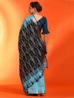 Saree Mall Women's Cotton Blend Light Blue Printed Designer Saree With Blouse Piece-RAGINI106