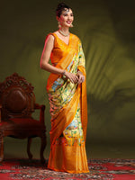 Saree Mall Women's Dola  Yellow Printed Designer Saree With Blouse Piece-RAJWADI03F