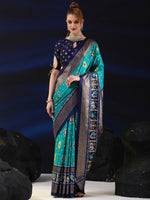 Saree Mall Women's Dola  Light Blue Printed Designer Saree With Blouse Piece-RAJWADI04B