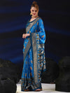 Saree Mall Women's Dola  Blue Printed Designer Saree With Blouse Piece-RAJWADI04E