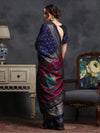 Saree Mall Women's Dola  Navy Blue Printed Designer Saree With Blouse Piece-RAJWADI12D