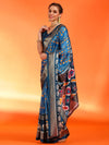 Saree Mall Women's Dola  Blue Printed Designer Saree With Blouse Piece-RAJWADI20G