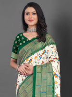 Saree Mall Women's Dola  Off White Printed Designer Saree With Blouse Piece-RAJWADI22F