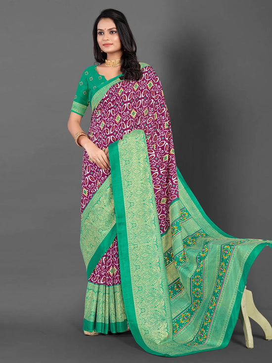 Saree Mall Women's Dola  Sea Green Printed Designer Saree With Blouse Piece-RAJWADI35A