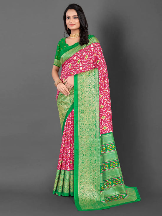 Saree Mall Women's Dola  Green Printed Designer Saree With Blouse Piece-RAJWADI35B