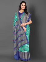 Saree Mall Women's Dola  Navy Blue Printed Designer Saree With Blouse Piece-RAJWADI35D