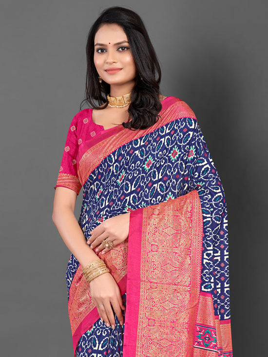 Saree Mall Women's Dola  Pink Printed Designer Saree With Blouse Piece-RAJWADI35H