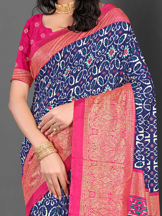 Saree Mall Women's Dola  Pink Printed Designer Saree With Blouse Piece-RAJWADI35H