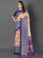 Saree Mall Women's Dola  White Printed Designer Saree With Blouse Piece-RAJWADI42F