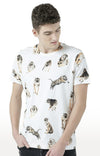 Huetrap White Mens Short Sleeve Graphic Printed Tshirt-HT17MKGRAOFW00631