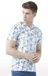 Huetrap White Mens Short Sleeve Graphic Printed Tshirt-HT17MKGRAWHT00823