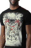 Huetrap Black Mens Short Sleeve Graphic Printed Tshirt-HT15MKGRABLK00044