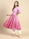 Women Floral Pink Anarkali Kurta-RF-001-Pink