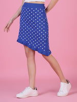 Women Blue Geometric A-Line Skirt-RF-011-Blue