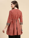 Women Floral Red Anarkali Empire Kurti-RF-1463-Red