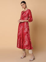 Women Abstract Pink Anarkali Kurta-RJF-055-Pink