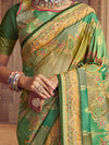 Saree Mall Women's  Blend Sea Green Woven Design Designer Saree With Blouse Piece-RNGRUTU1002