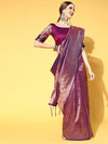 Saree Mall Women's  Blend Purple Woven Design Celebrity Saree With Blouse Piece-KNDIN145002