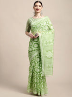 Sareemall Green Solid Women Saree-MSKR01E