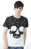 Huetrap White Mens Short Sleeve Graphic Printed Tshirt-HT17MKGRAWHT00877