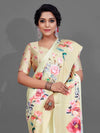 Saree Mall Women's Crepe Yellow Digital Print Ready To Wear With Blouse Piece-RTW5FLWR509