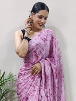 Saree Mall Women's Chiffon Mauve Printed Ready To Wear With Blouse Piece-RTWATRNG1303