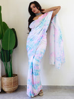 Saree Mall Women's Chiffon Multicolored Printed Ready To Wear With Blouse Piece-RTWATRNG3302