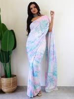 Saree Mall Women's Chiffon Multicolored Printed Ready To Wear With Blouse Piece-RTWATRNG3302