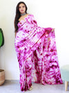 Saree Mall Women's Chiffon Magenta Printed Ready To Wear With Blouse Piece-RTWATRNG3305