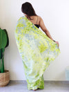 Saree Mall Women's Chiffon Light Green Printed Ready To Wear With Blouse Piece-RTWATRNG3308