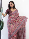 Saree Mall Women's Cotton Brown Printed Ready To Wear With Blouse Piece-RTWMINAXI4101