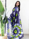 Saree Mall Women's Cotton Navy Blue Printed Ready To Wear With Blouse Piece-RTWMINAXI4103