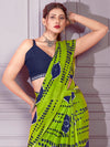 Saree Mall Women's Cotton Green Printed Designer Saree With Blouse Piece-RTWMINAXI4401