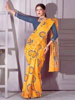 Saree Mall Women's Cotton Yellow Printed Designer Saree With Blouse Piece-RTWMINAXI4403