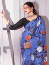 Saree Mall Women's Cotton Blue Printed Designer Saree With Blouse Piece-RTWMINAXI4404