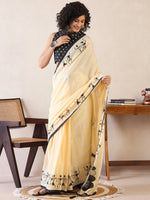 Saree Mall Women's Cotton Yellow Printed Ready To Wear With Blouse Piece-RTWMINAXI5802