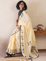 Saree Mall Women's Cotton Yellow Printed Ready To Wear With Blouse Piece-RTWMINAXI5802