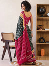 Saree Mall Women's Cotton Dark Green Printed Ready To Wear With Blouse Piece-RTWMINAXI6101