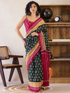 Saree Mall Women's Cotton Dark Green Printed Ready To Wear With Blouse Piece-RTWMINAXI6101