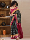 Saree Mall Women's Cotton Dark Green Printed Ready To Wear With Blouse Piece-RTWMINAXI6101