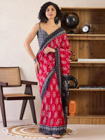 Saree Mall Women's Cotton Pink Printed Ready To Wear With Blouse Piece-RTWMINAXI6401