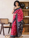 Saree Mall Women's Cotton Pink Printed Ready To Wear With Blouse Piece-RTWMINAXI6401