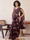 Saree Mall Women's Cotton Burgundy Printed Ready To Wear With Blouse Piece-RTWMINAXI6601