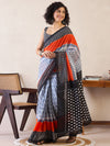 Saree Mall Women's Cotton Grey Printed Ready To Wear With Blouse Piece-RTWMINAXI6801