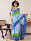 Saree Mall Women's Cotton Light Blue Printed Ready To Wear With Blouse Piece-RTWMINAXI6802