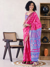 Saree Mall Women's Cotton Pink Printed Ready To Wear With Blouse Piece-RTWMINAXI7401C