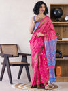 Saree Mall Women's Cotton Pink Printed Ready To Wear With Blouse Piece-RTWMINAXI7401C